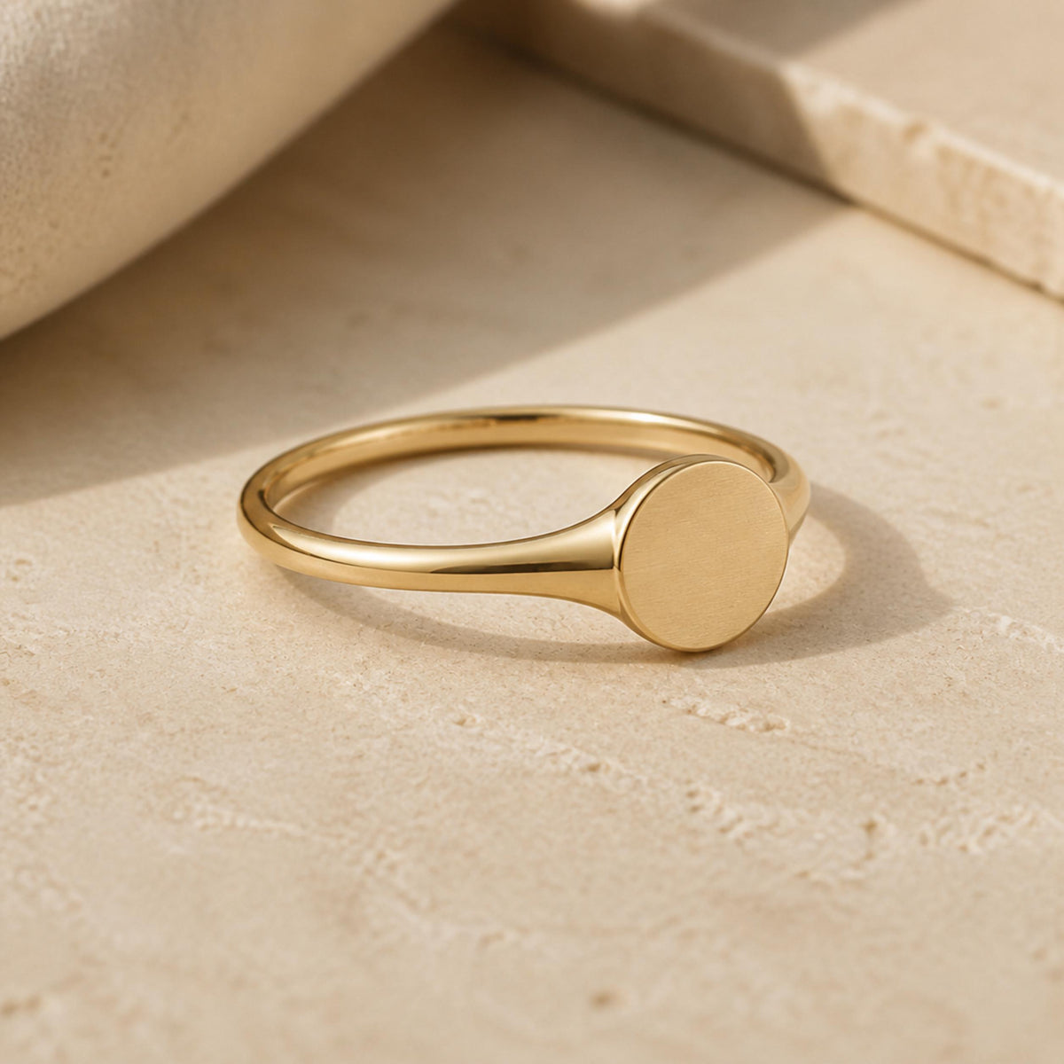 Minimalist Gold Signet Ring – 6mm Pinky Ring in solid gold, view 8