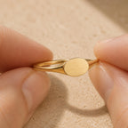 Minimalist Gold Signet Ring – 6mm Pinky Ring in solid gold, view 5