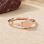 Minimalist Gold Signet Ring – 6mm Pinky Ring in solid gold, view 7