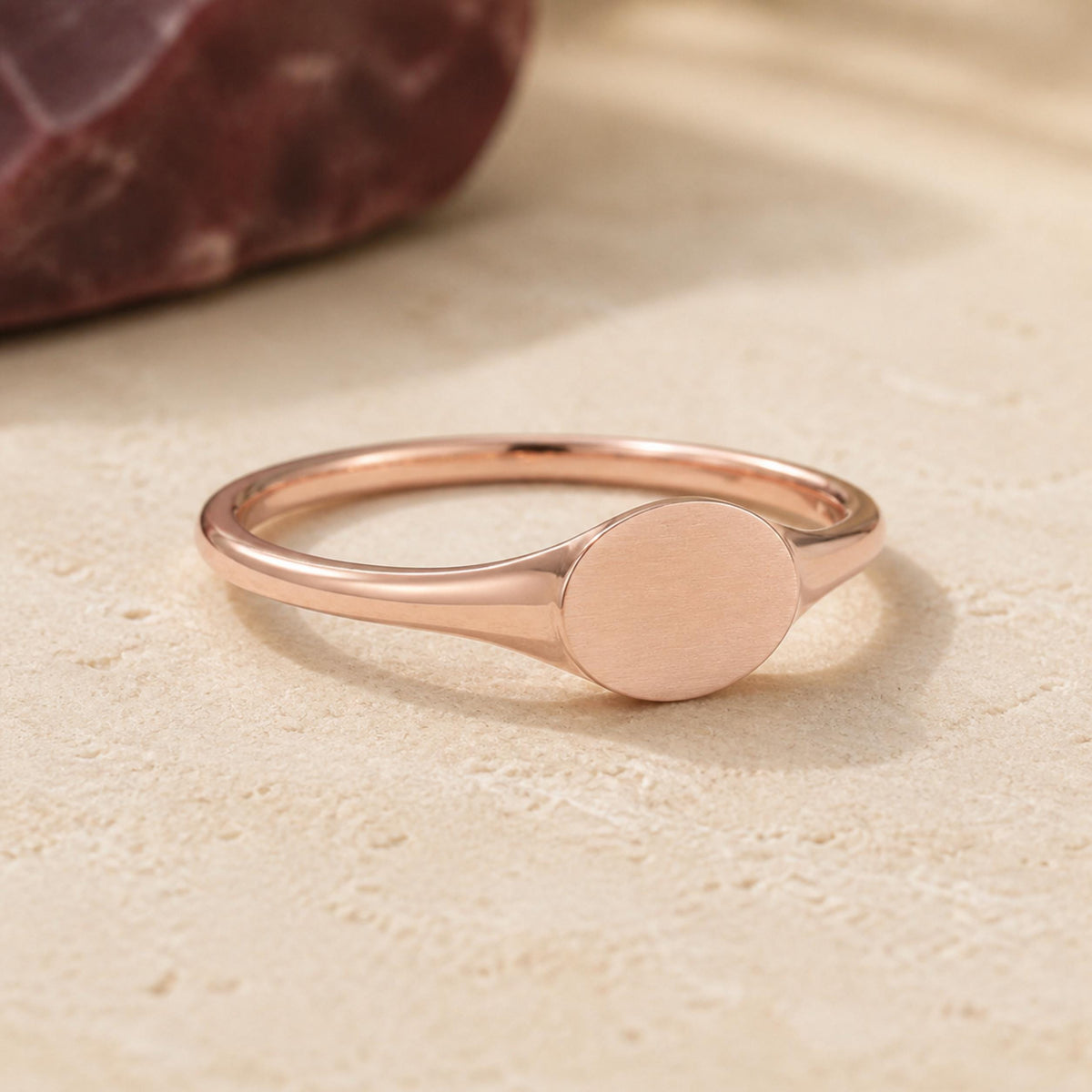 Minimalist Gold Signet Ring – 6mm Pinky Ring in solid gold, view 7