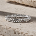 Duo Beaded Stacker Ring – 2.9mm Gold Band in solid gold, view 7