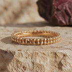 Duo Beaded Stacker Ring – 2.9mm Gold Band in solid gold, view 8