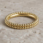 Duo Beaded Stacker Ring – 2.9mm Gold Band in solid gold, view 6