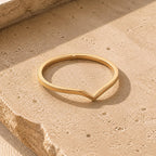 Gold Wishbone Ring – Dainty 1mm V Band in solid gold, view 9