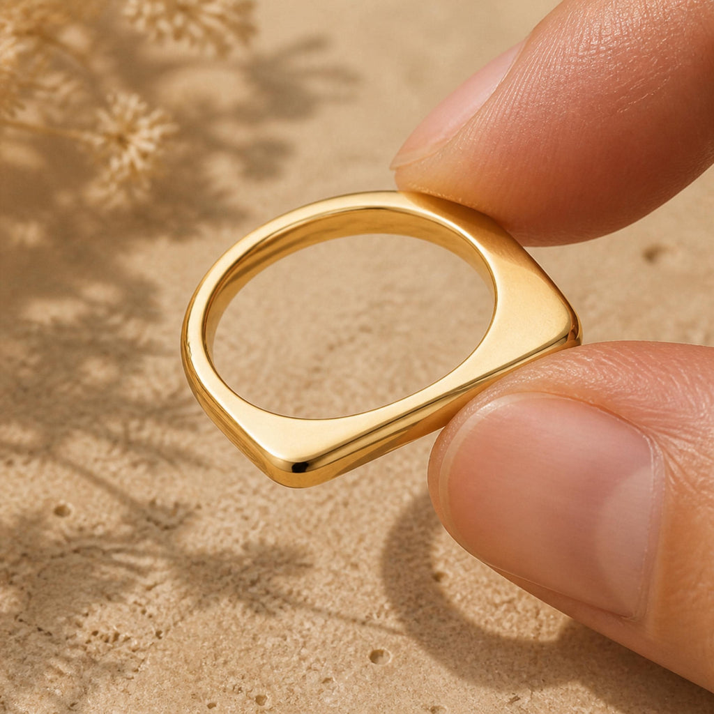 Bold Bar Ring – 3mm in solid gold, view 5