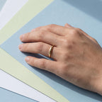 Tapered Dome Stacking Ring – 3.8mm in solid gold, view 2
