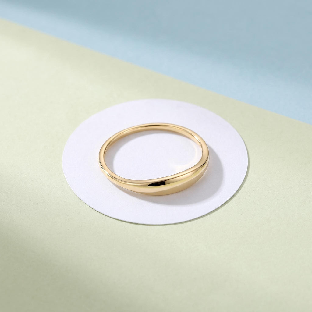 Tapered Dome Stacking Ring – 3.8mm in solid gold, view 3