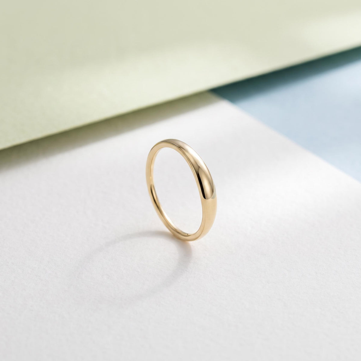 Tapered Dome Stacking Ring – 3.8mm in solid gold, view 4