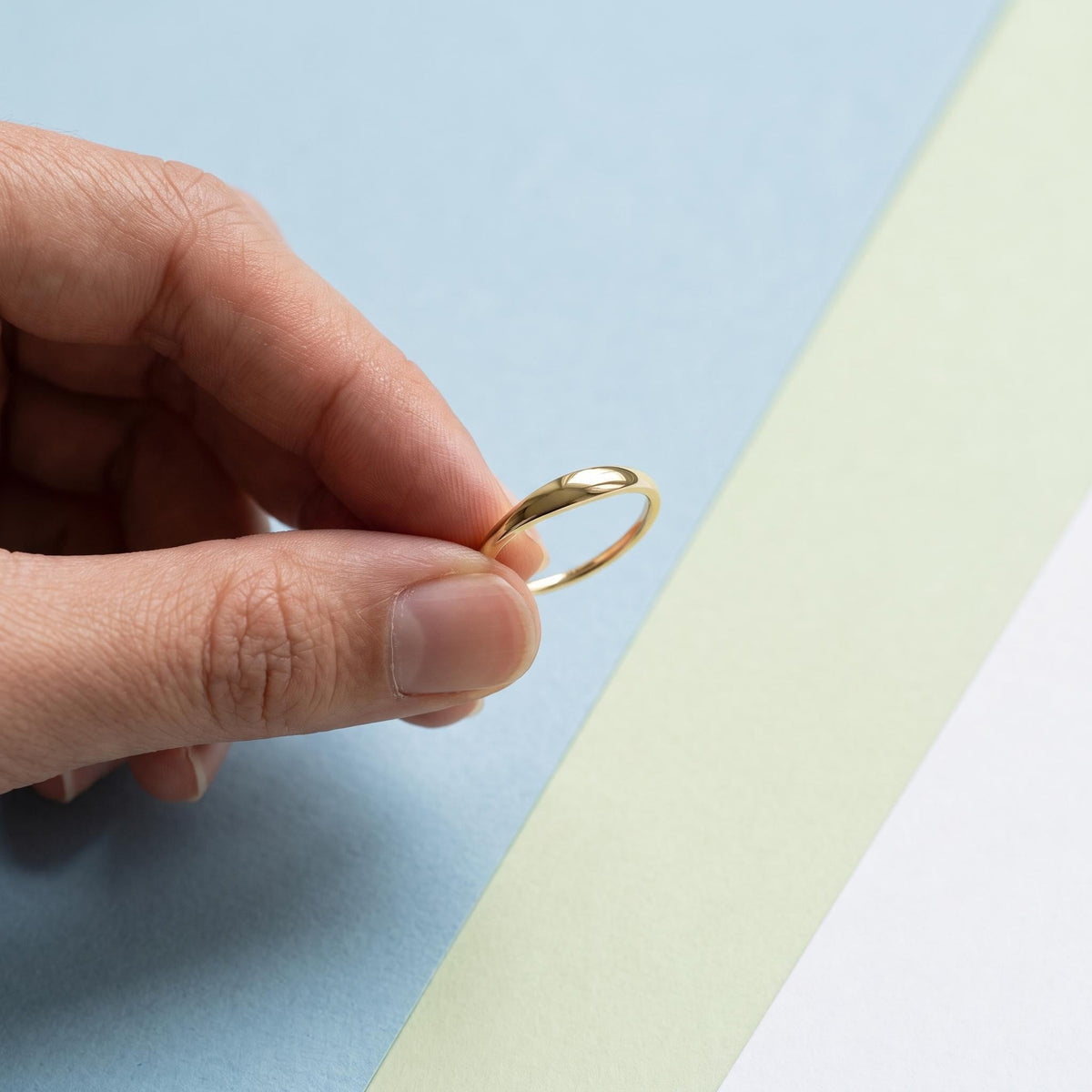Tapered Dome Stacking Ring – 3.8mm in solid gold, view 5