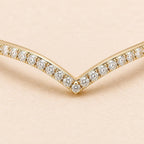 Pavé Lab-Grown Diamond Chevron Ring in solid gold, view 2