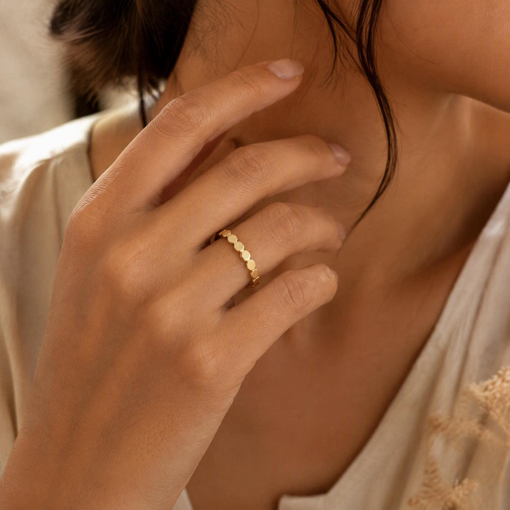 Gold Disc Stacking Band – 2.3mm in solid gold, view 3