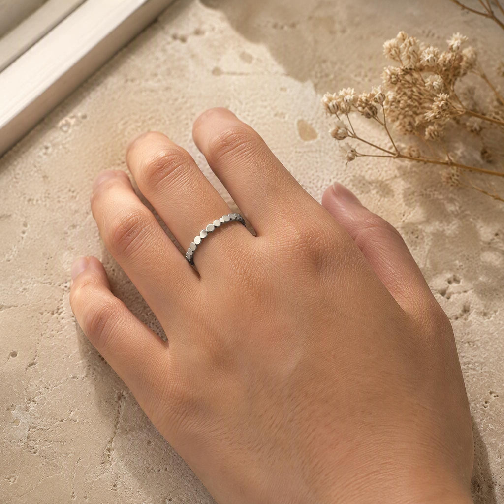 Gold Disc Stacking Band – 2.3mm in solid gold, view 10
