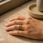 Oval Cutout Wide Band Ring – 6.5mm in solid gold, view 7