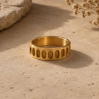 Oval Cutout Wide Band Ring – 6.5mm in solid gold, view 8