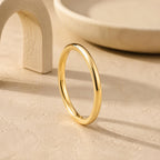 Curved Gold Wedding Band – 2mm Contour Ring in solid gold