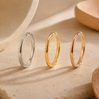 Curved Gold Wedding Band – 2mm Contour Ring in solid gold, view 2