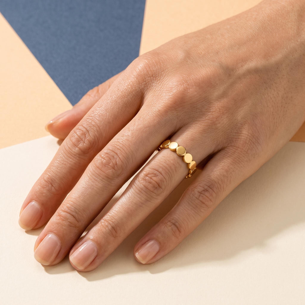 Bold Gold Disc Band – 3.6mm in solid gold, view 4