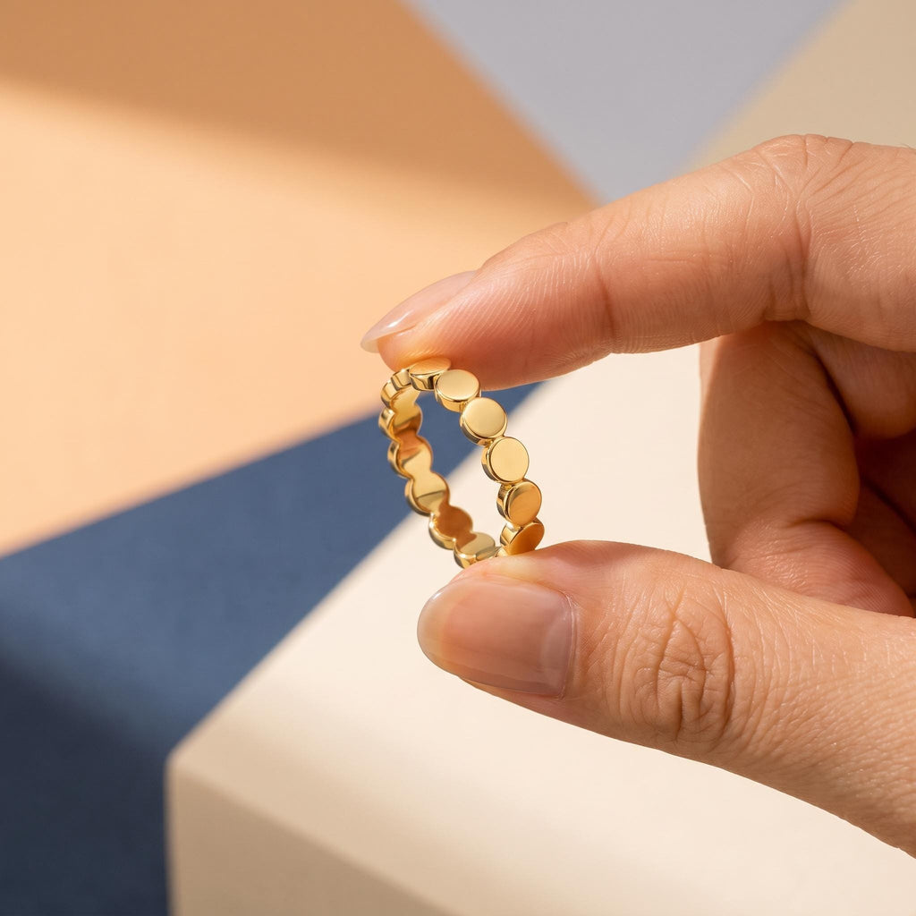 Bold Gold Disc Band – 3.6mm in solid gold, view 5