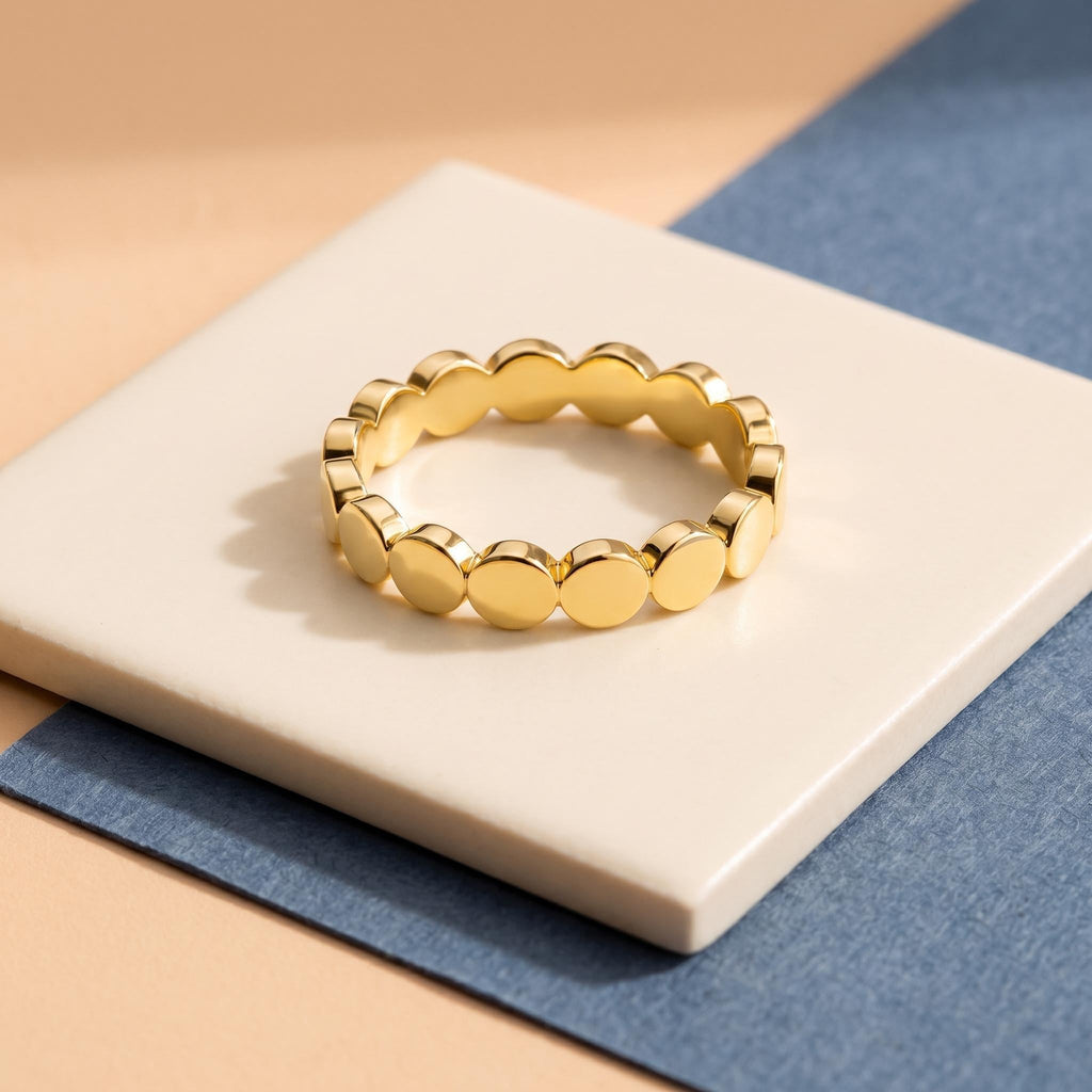 Bold Gold Disc Band – 3.6mm in solid gold, view 6