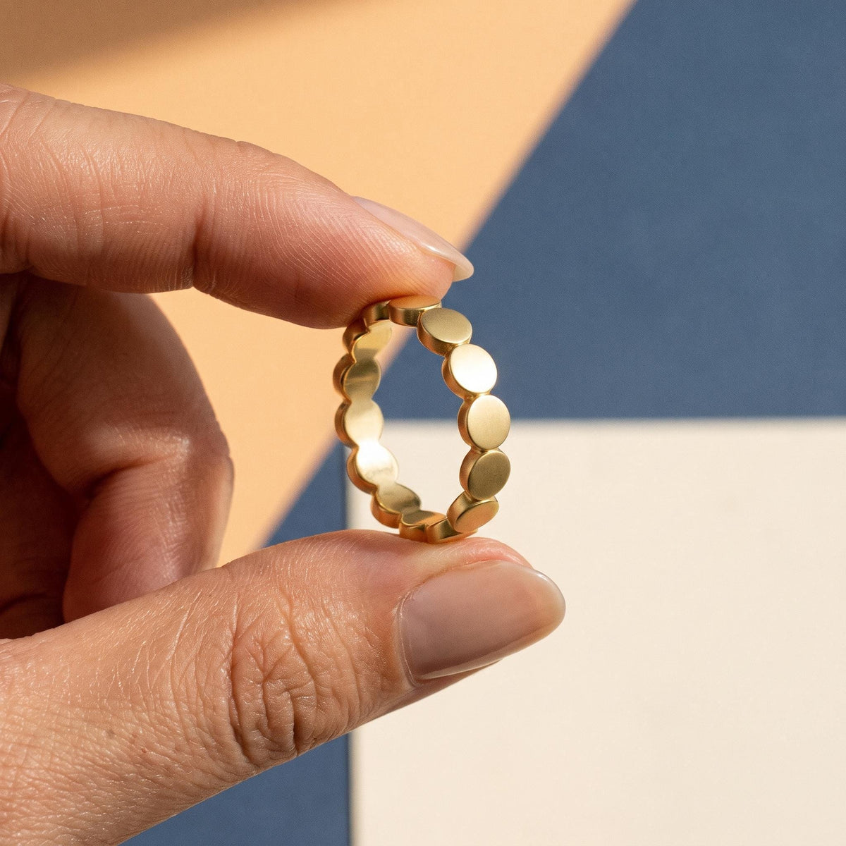 Bold Gold Disc Band – 3.6mm in solid gold, view 7