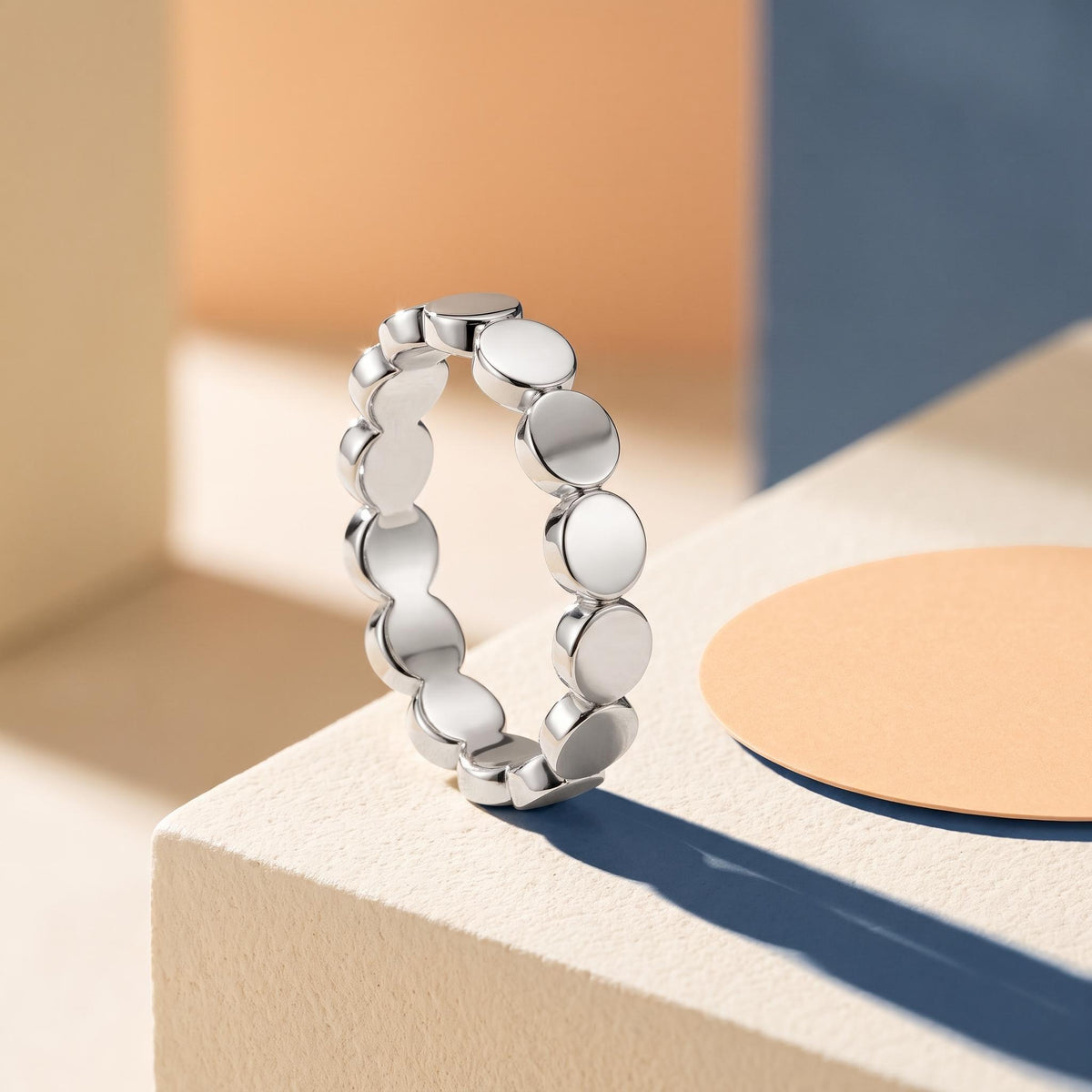 Bold Gold Disc Band – 3.6mm in solid gold, view 8