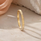 Notched Gold Stacking Band – 2mm in solid gold, view 4