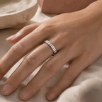 Notched Gold Stacking Band – 2mm in solid gold, view 10