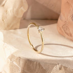 Trillion Stone Stacking Ring – 3mm in solid gold, view 4