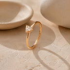 Trillion Stone Stacking Ring – 3mm in solid gold