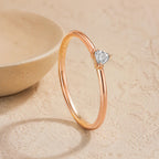 Trillion Stone Stacking Ring – 3mm in solid gold, view 8