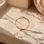 Trillion Stone Stacking Ring – 3mm in solid gold, view 6