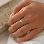 Trillion Stone Stacking Ring – 3mm in solid gold, view 10