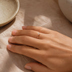 Trillion Stone Stacking Ring – 3mm in solid gold, view 9