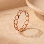 Curb Chain Ring – 4.45mm in solid gold, view 8