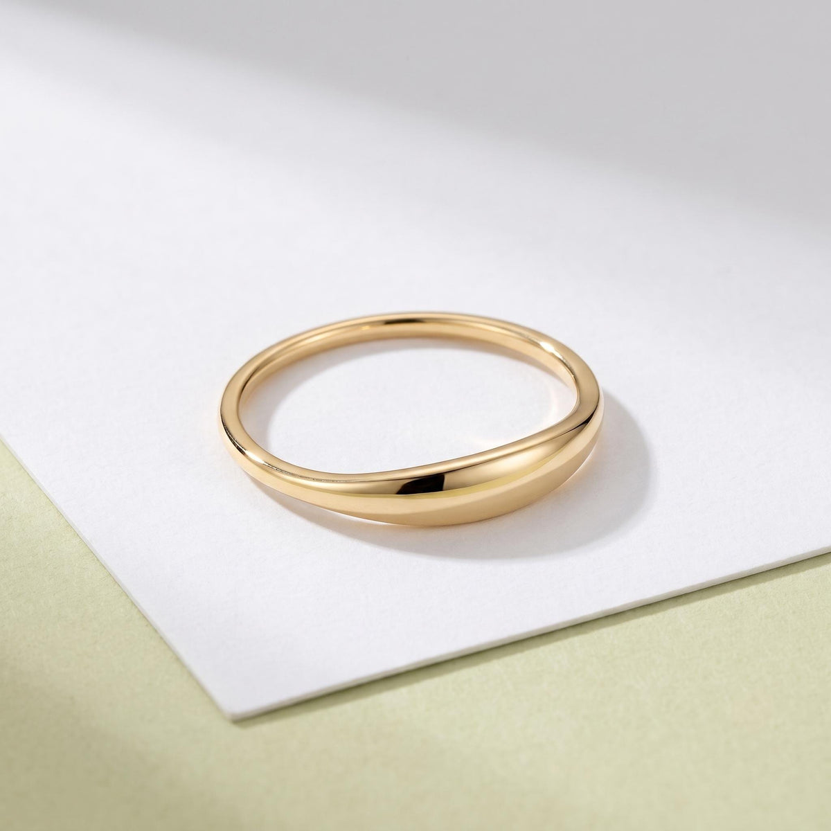 Tapered Dome Stacking Ring – 3.8mm in solid gold