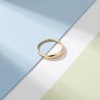 Tapered Dome Stacking Ring – 3.8mm in solid gold, view 6