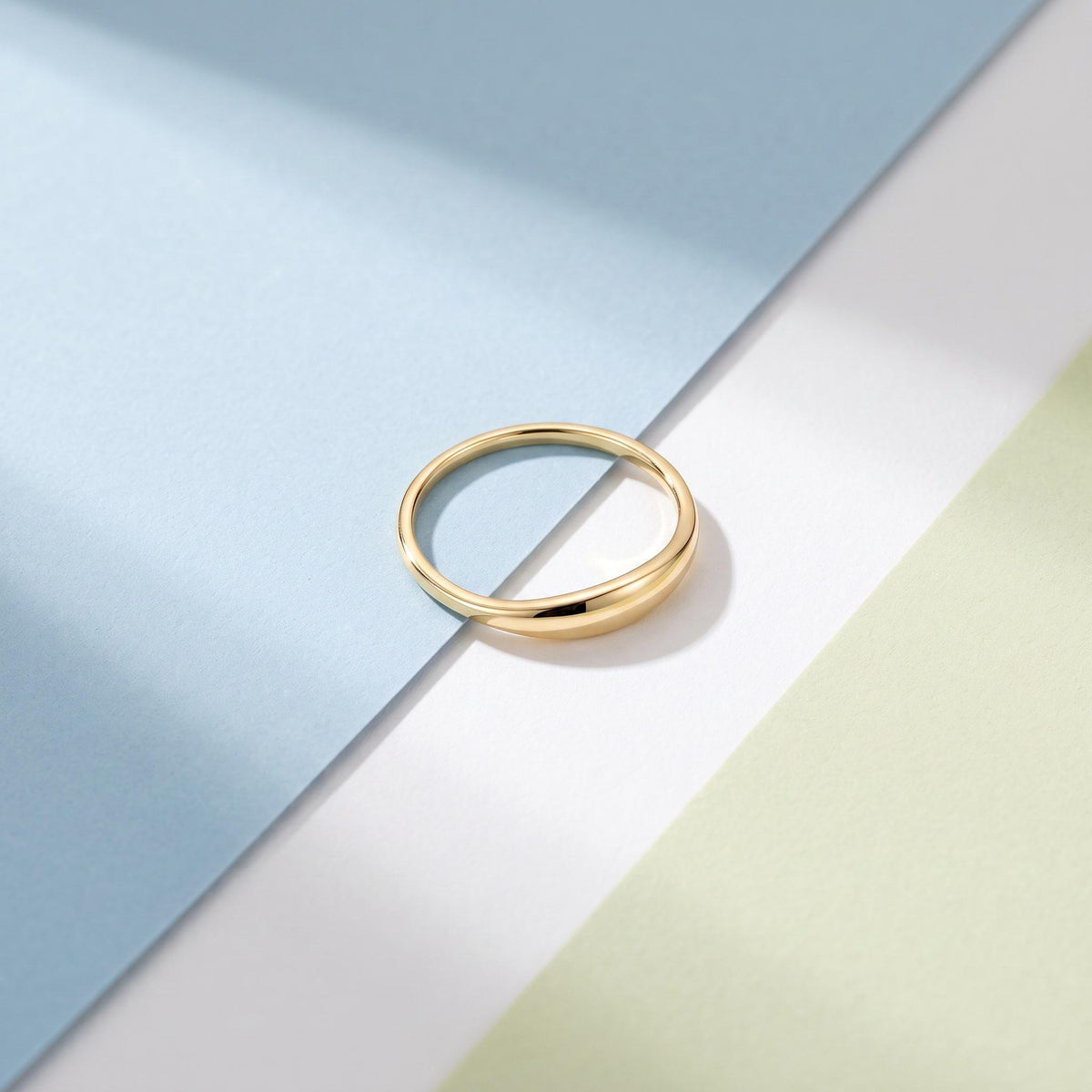 Tapered Dome Stacking Ring – 3.8mm in solid gold, view 6