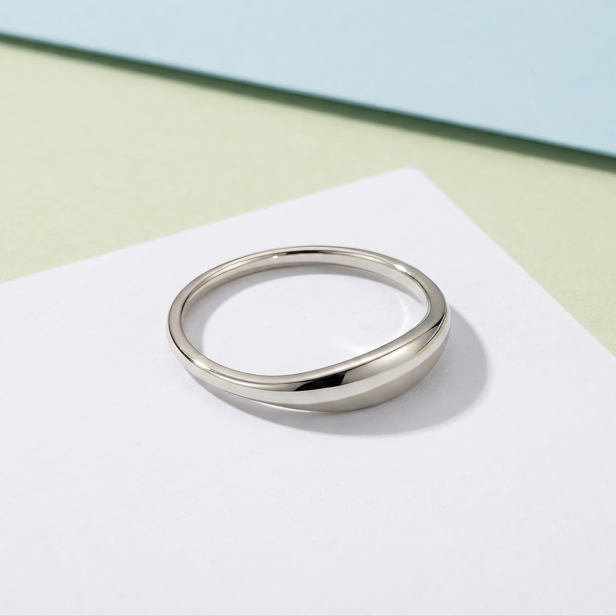 Tapered Dome Stacking Ring – 3.8mm in solid gold, view 7