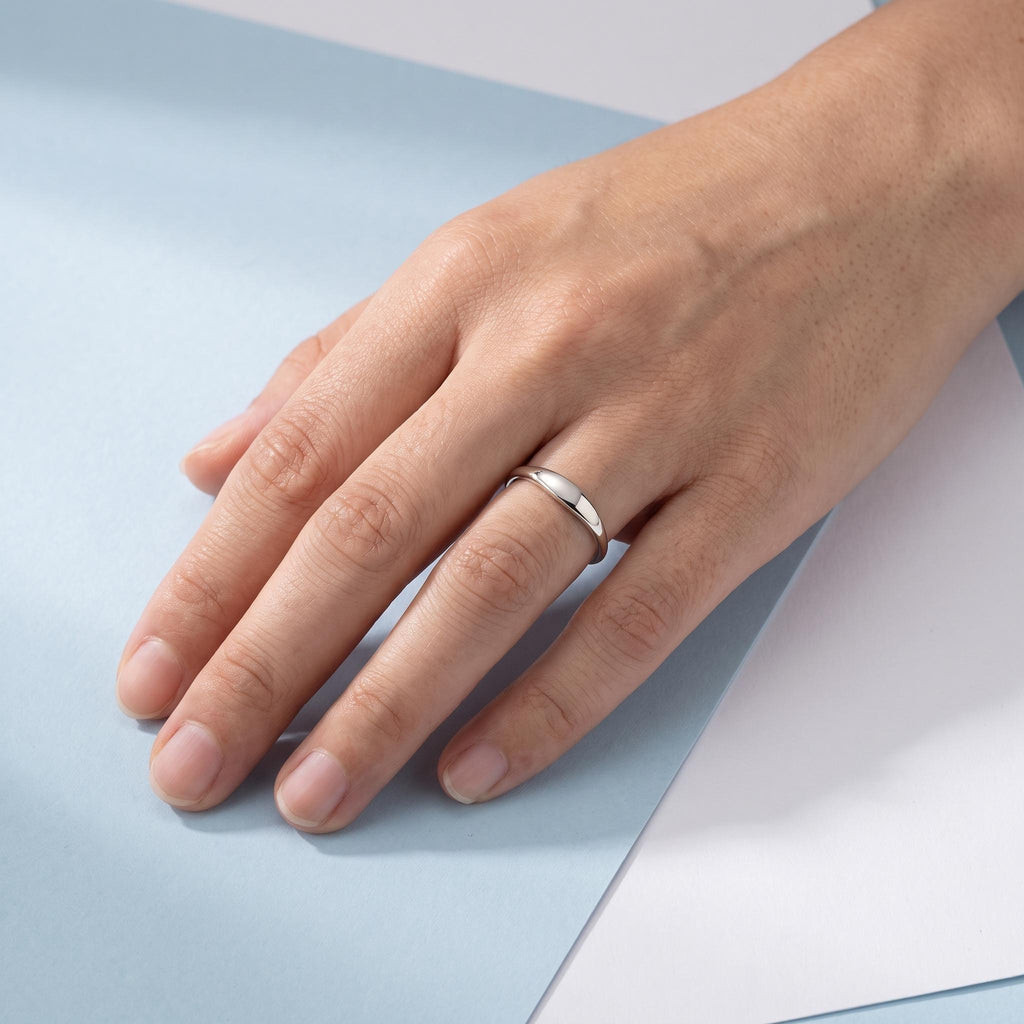 Tapered Dome Stacking Ring – 3.8mm in solid gold, view 8