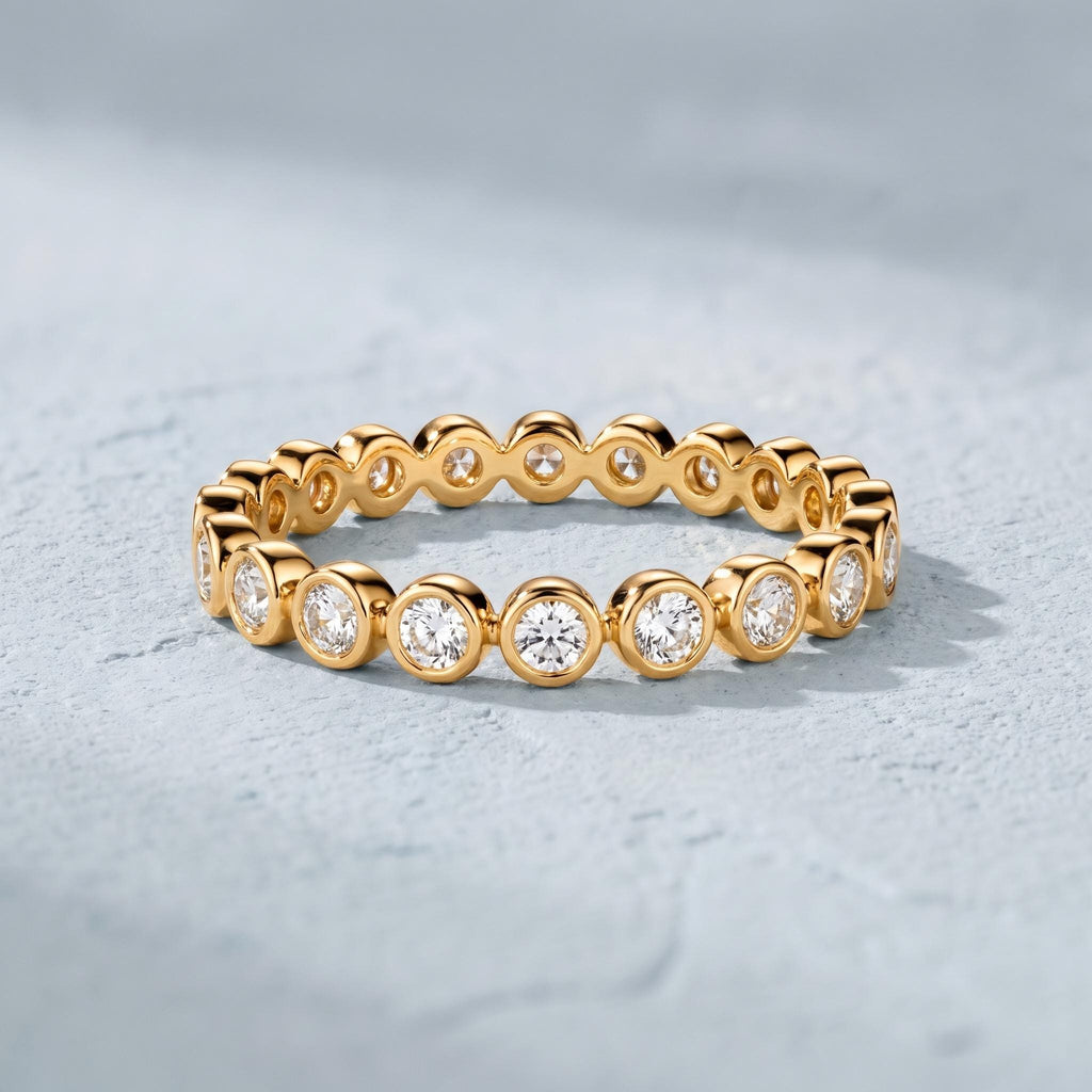 Bezel Lab-Grown Diamond Eternity Band – 2.2mm in solid gold, view 3