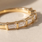 Baguette Lab-Grown Diamond Half Eternity Ring – 1.45mm in solid gold, view 6