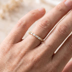 Baguette Lab-Grown Diamond Half Eternity Ring – 1.45mm in solid gold, view 7