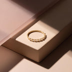 Baguette Lab-Grown Diamond Half Eternity Ring – 1.45mm in solid gold