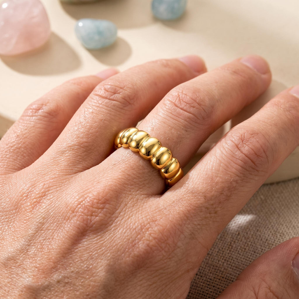 Chunky Bubble Ring – 6.2mm in solid gold, view 6