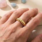 Chunky Bubble Ring – 6.2mm in solid gold, view 6