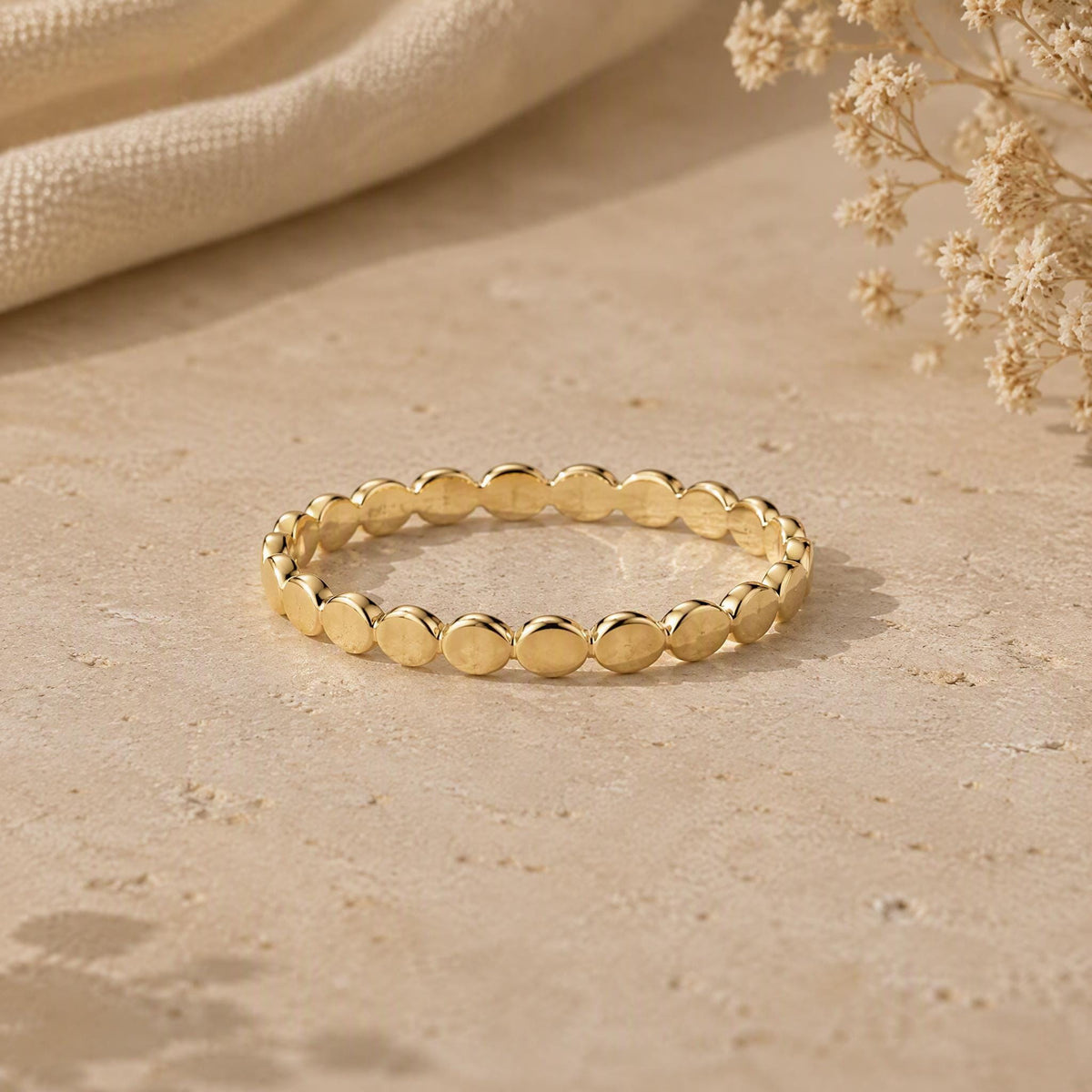 Gold Disc Stacking Band – 2.3mm in solid gold, view 4