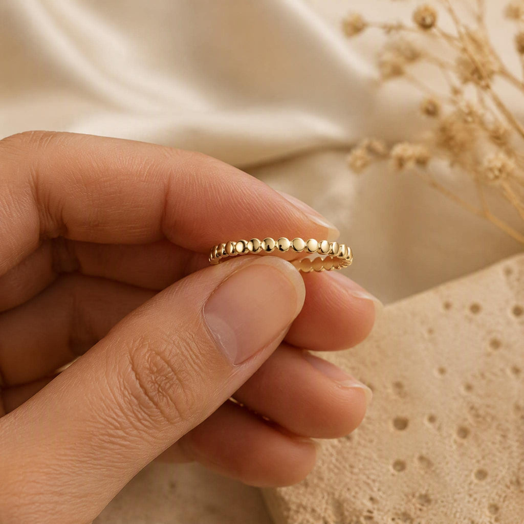 Gold Disc Stacking Band – 2.3mm in solid gold, view 5