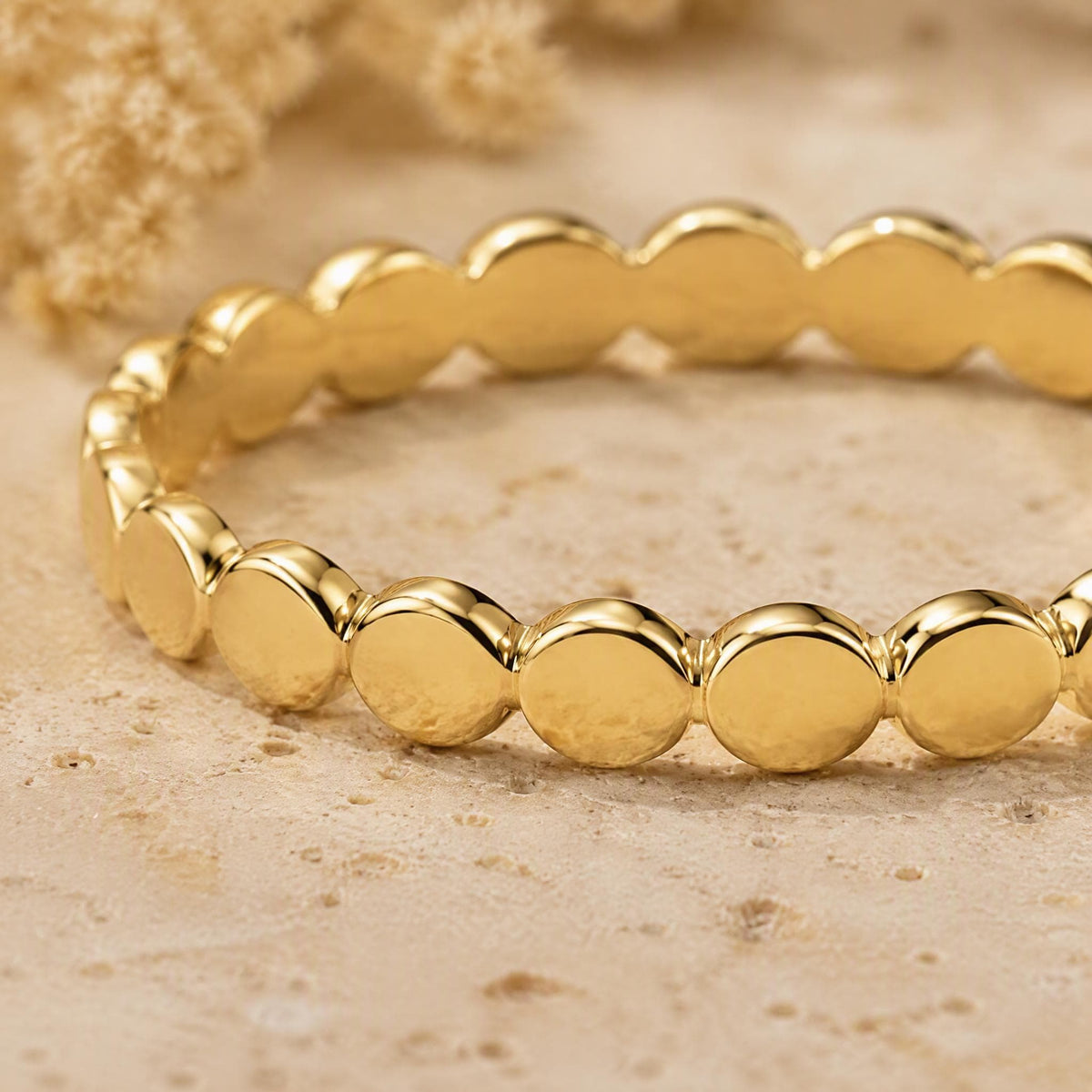 Gold Disc Stacking Band – 2.3mm in solid gold, view 6