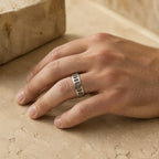 Oval Cutout Wide Band Ring – 6.5mm in solid gold, view 6