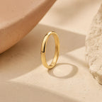 Curved Gold Wedding Band – 2mm Contour Ring in solid gold, view 4